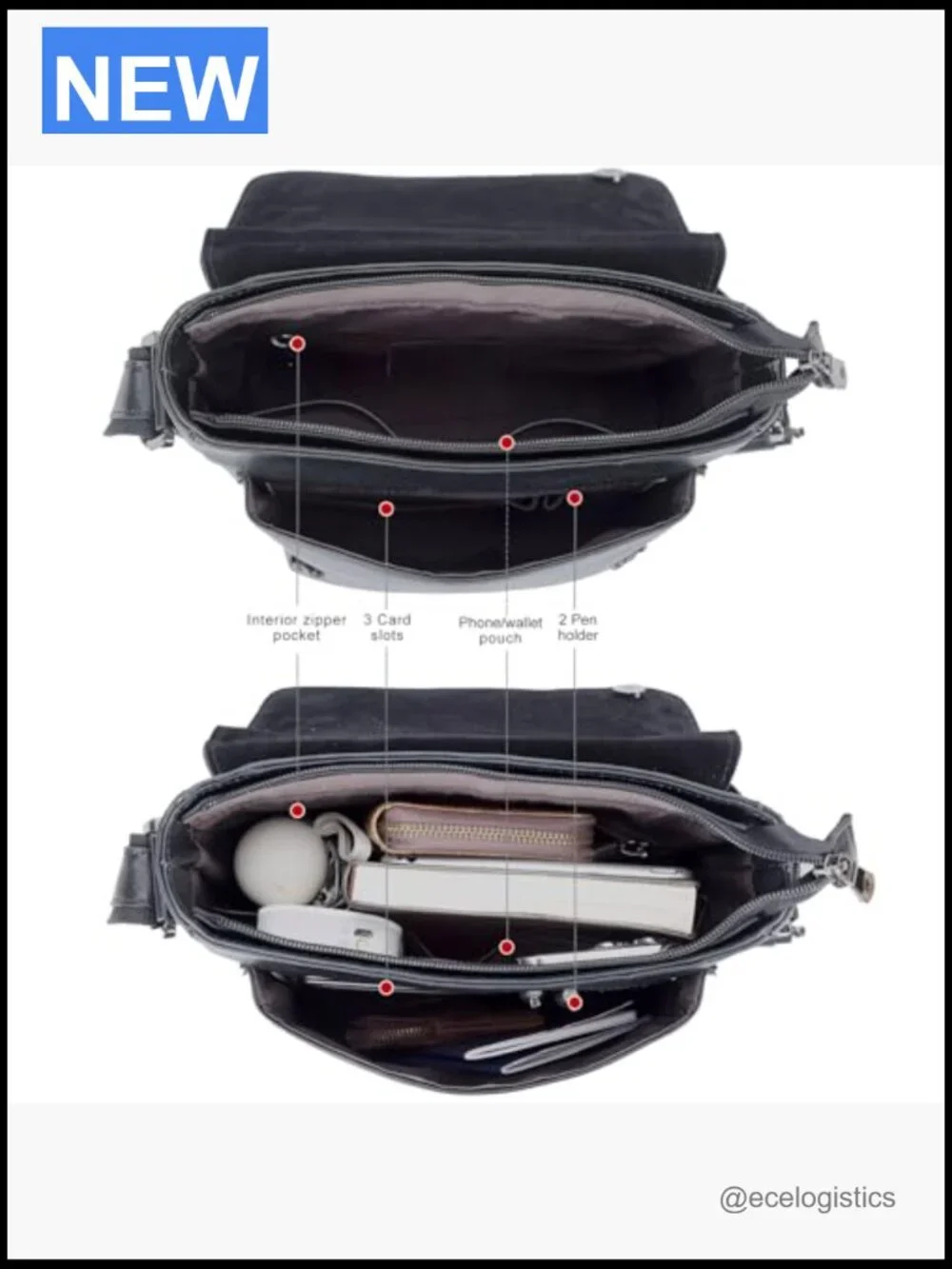 Messenger Bag Small Crossbody Shoulder Bag Flap Over Purse Fits 10
